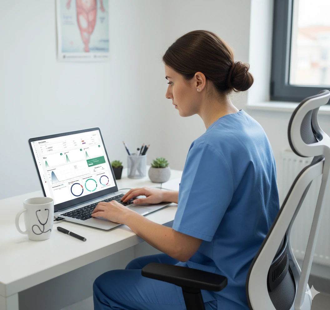 Chirurgien travaillant sur l'application web Medicalink - logiciel médical Maroc